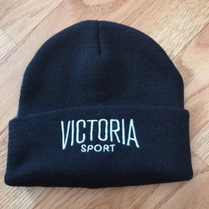 Black Victoria’s Secret knit beanie